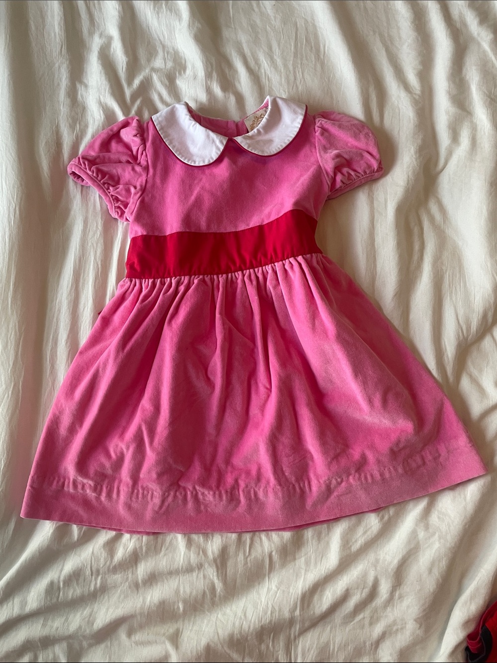 The Beaufort Bonnet Co - Girls Pink and Red Velvet Dress